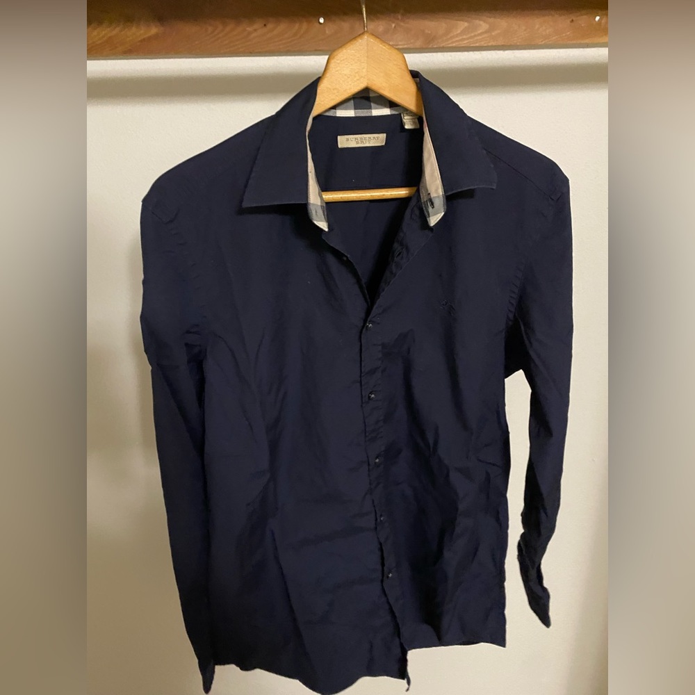 Blue Burberry Dress Shirt - Medium